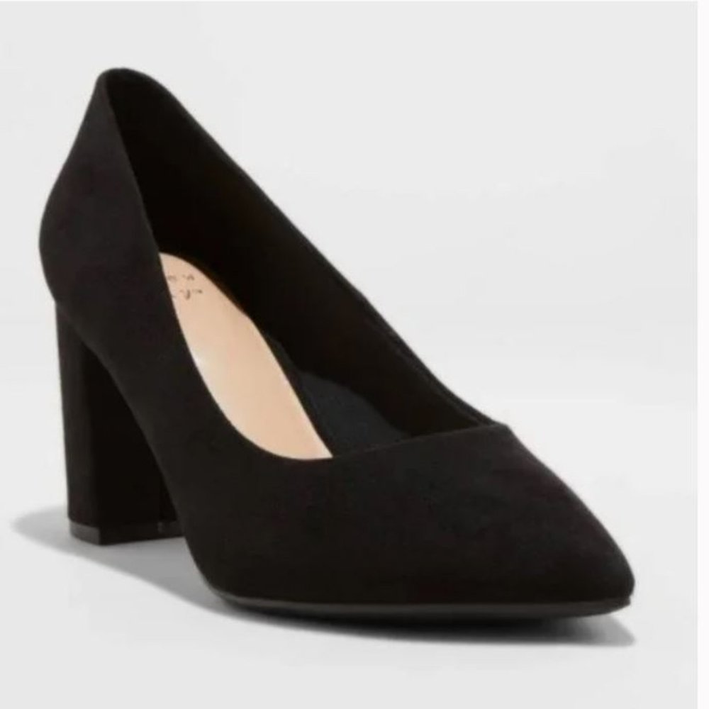 Bonny Black Block Heeled Pumps - A New Day 10